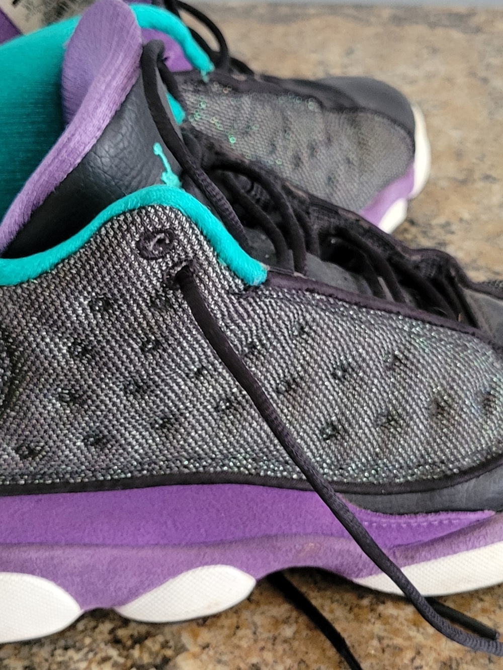 Jordan Kids Sneakers Black Purple Teal
